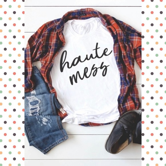 Haute Mess White Graphic Tee - Picture 1 of 1